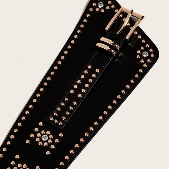 Street Studded Decor Wide Belt - Picture 3 of 5